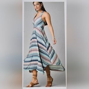 Prana Josepina NWT Pastel Striped Maxi Dress Size XL